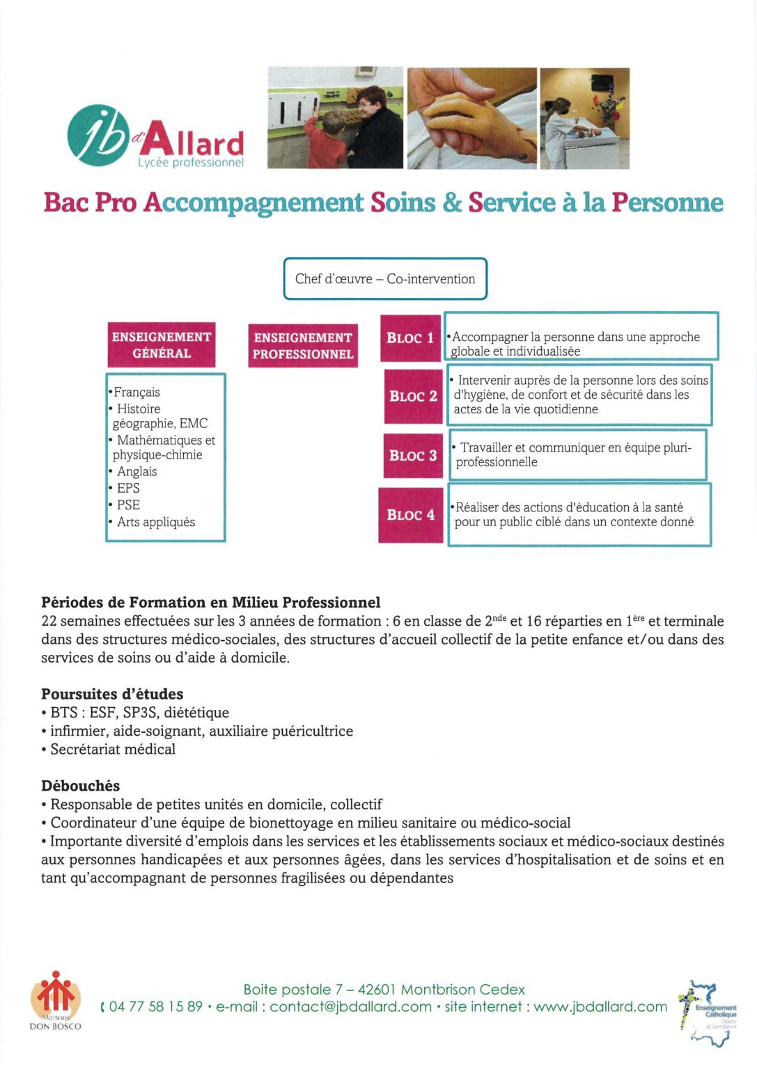 Bac Pro Soins et Services à la Personne Lycée JB d'Allard